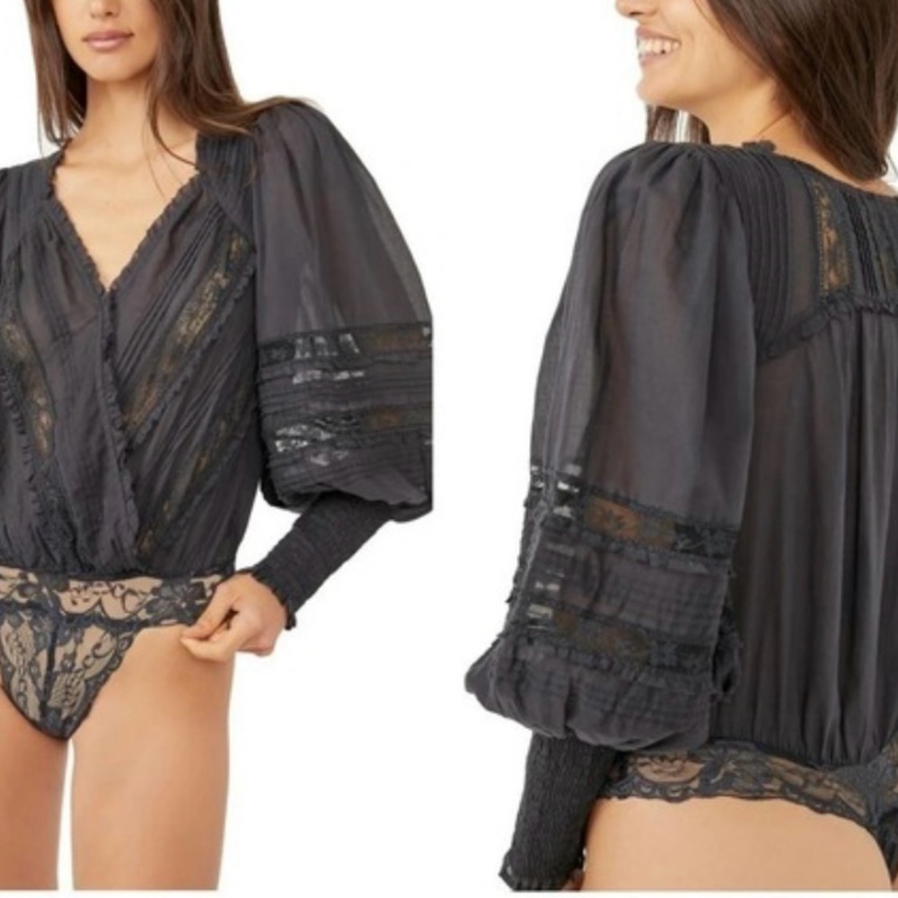 Free People The Eloise Smocked Bodysuit - Picture 2 of 15